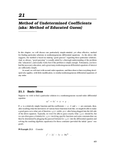 Method of Undetermined Coefficients