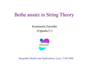 Bethe Ansatz in AdS/CFT: from local operators to classical strings