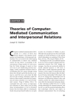 Theories of Computer- Mediated Communication and Interpersonal