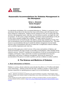 Reasonable Accommodations for Diabetes Management in the