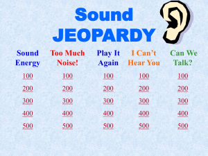 Sound Jeopardy - Town of Mansfield, CT