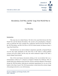 Revolution, Civil War, and the `Long` First World War in Russia
