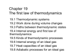 Chapter 19 The first law of thermodynamics