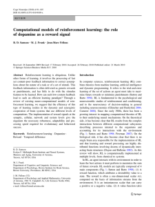Computational models of reinforcement learning