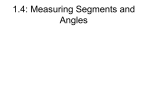 1.4: Measuring Segments and Angles