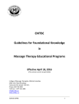 Guidelines for Foundational Knowledge in Massage Therapy