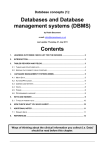 Databases and Database management systems (DBMS) Contents