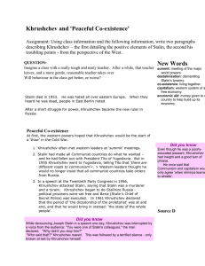 Khrushchev and `Peaceful Co-existence`