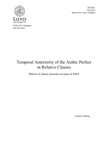 Temporal Anteriority of the Arabic Perfect in Relative Clauses