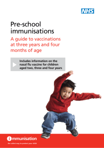A guide to vaccinations at three years and four months of age