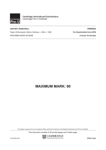 maximum mark: 90 - Cambridge International Examinations