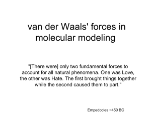 van der Waals` forces in molecular modeling