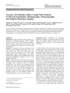 Accuracy of Predicting Axillary Lymph Node Positivity by Physical