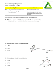 Chapter 4: Triangle Congruence