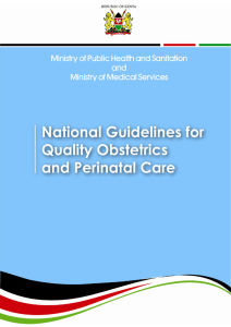 National guidelines for MNH
