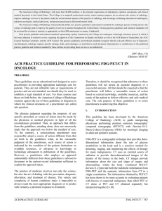 ACR Practice Guideline for Performing FDG