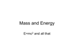 Mass and Energy