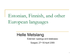 Finnish and Estonian - filologiaugrofinnica