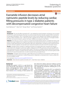 Exenatide infusion decreases atrial natriuretic peptide levels by