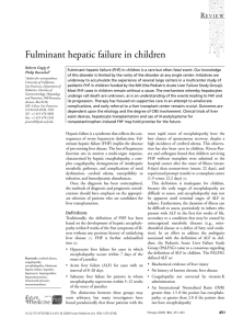 Fulminant hepatic failure in children