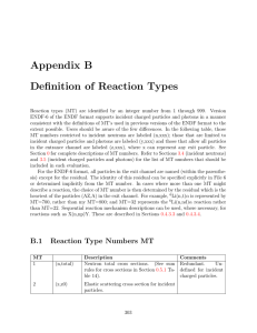 Definitions of reaction types (MT)