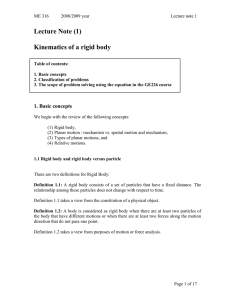 Planar kinematics of a rigid body: Review