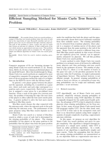 Efficient Sampling Method for Monte Carlo Tree Search Problem