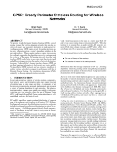 GPSR: Greedy Perimeter Stateless Routing for Wireless Networks