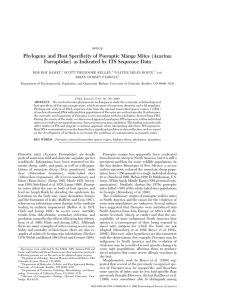 Phylogeny and Host Specificity of Psoroptic Mange Mites (Acarina