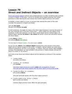 Lesson 79 Direct and Indirect Objects -