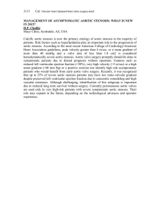 management of asymptomatic aortic stenosis: what is new in 2015?