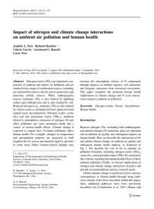 Impact of nitrogen and climate change interactions on ambient air