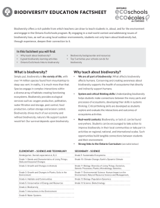 biodiversity education factsheet