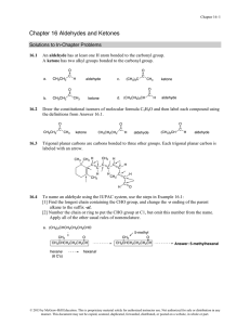 Chapter 16 Aldehydes and Ketones