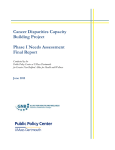 Cancer Disparities Capacity Building Project Phase I Needs