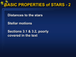BASIC PROPERTIES of STARS - 2