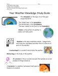 Your Weather Knowledge Study Guide