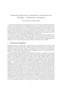 Theoretical Approaches to Inequality in Economics and Sociology. A