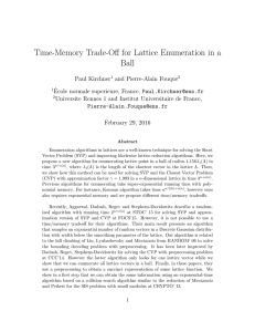 Time-Memory Trade-Off for Lattice Enumeration in a Ball