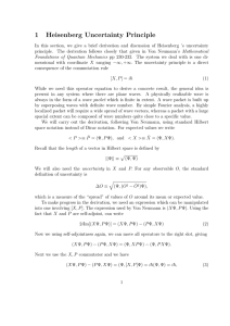 1 Heisenberg Uncertainty Principle