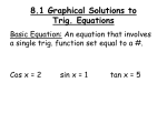 8.1 Graphical Solutions to Trig. Equations
