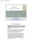 Chapter 1 Matter and Energy