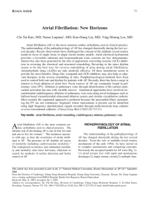 Atrial Fibrillation: New Horizons