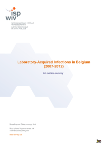 Laboratory-Acquired Infections in Belgium