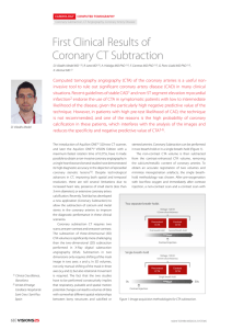 Coronary CT Subtraction - Toshiba Medical Systems Europe