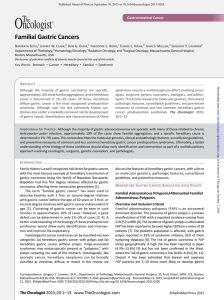 Familial Gastric Cancers