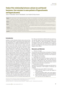 Study of the relationship between calcium ion and thyroid hormones