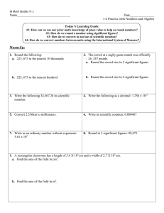 1-4 Practice with Numbers and Algebra