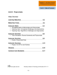 Unit 8: Polynomials - The Monterey Institute for Technology and