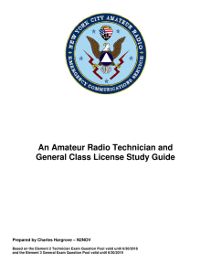 An Amateur Radio Technician and General Class - nyc